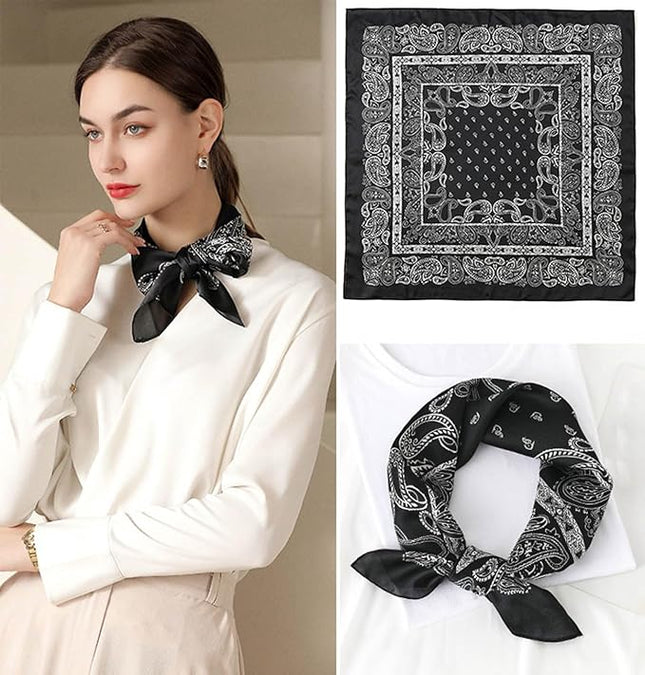 Dailyacc Hair Bandanas Scarf For Women Lightweight Fashion Neck Silk Satin Head Scarves For Sleeping Handbags Scarf