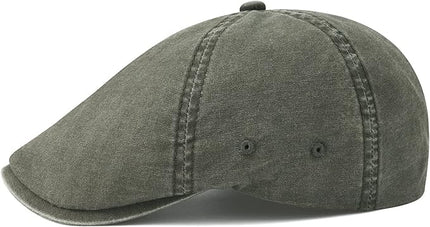 VOBOOM Cotton Washing Flat Cap Cabbie Hat Gatsby Ivy Irish Hunting Newsboy