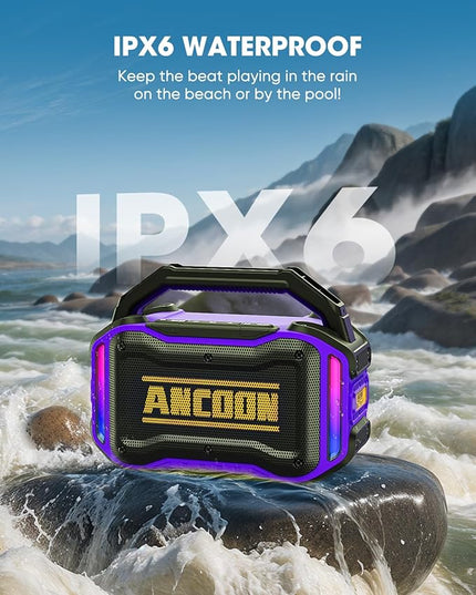 Speakers Bluetooth Wireless: 80W(Peak) Loud Speaker with Bass, 20H Playtime, IPX6 Waterproof, Large Jobsite Speakers for Work, Outdoor, Workshop, Garage, Portable Speaker with TWS (Purple)