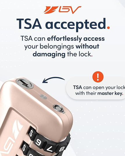 TSA Accepted Luggage Travel Lock, Set-Your-Own Combination Lock for School Gym Locker, Luggage Suitcase Baggage Locks, Filing Cabinets, Toolbox, Case (Titanium, 1 Pack)
