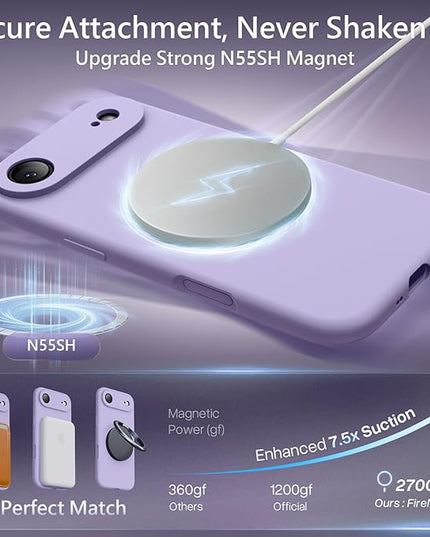 FireNova Magnetic for iPhone Air Case, Compatible with MagSafe, [Integrated Silicone Camera Control Button] [Camera Protection] Microfiber Lining Phone Case for iPhone 17 Air, 6.5", Clove Purple
