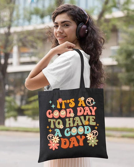 AUSVKAI Canvas Tote Bag Aesthetic for Women, Cute Cloth Cotton Bags for College Shopping Beach Grocery and Trendy Gifts