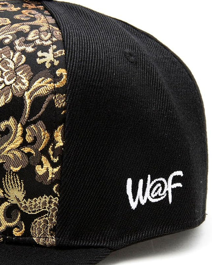 W@nderFabric Traditional Japanese Kimono Baseball Cap, Embroidered Pattern, Adjustable Snapback Flat Brim, 6-Panel Cap