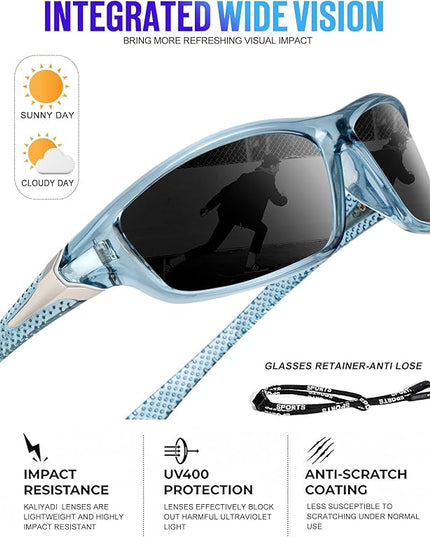 KALIYADI 4 Pack Polarized Sunglasses-Men Sports Sun-glasses: Mens Sunglasses UV Protection for Fishing Driving Cycling