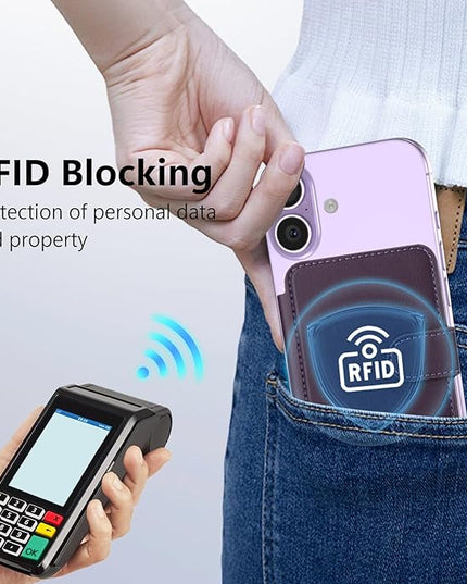 TopMade for Magsafe Wallet, Strongest Magnetic Card Holder for iPhone 17/16/15/14/13/12 Series, Slim Magnetic Phone Wallet, RFID Blocking, Vegan Leather, Open ID Window, 4 Cards Holder, Purple