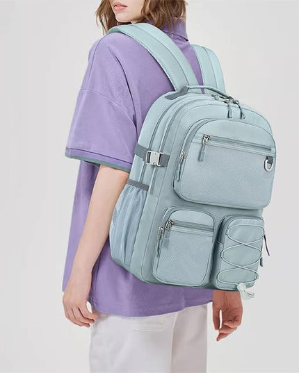 Lohol Water Resistant Backpack with Mulitiple Pockets for School Travel Outdoor College, 15.6 inch Laptop Daypack for Men and Women (Blue)
