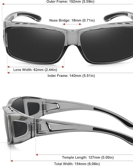 MEETSUN Fit Over Glasses Sunglasses for Men Women,Wrap Around Sunglasses Polarized UV400 Protection