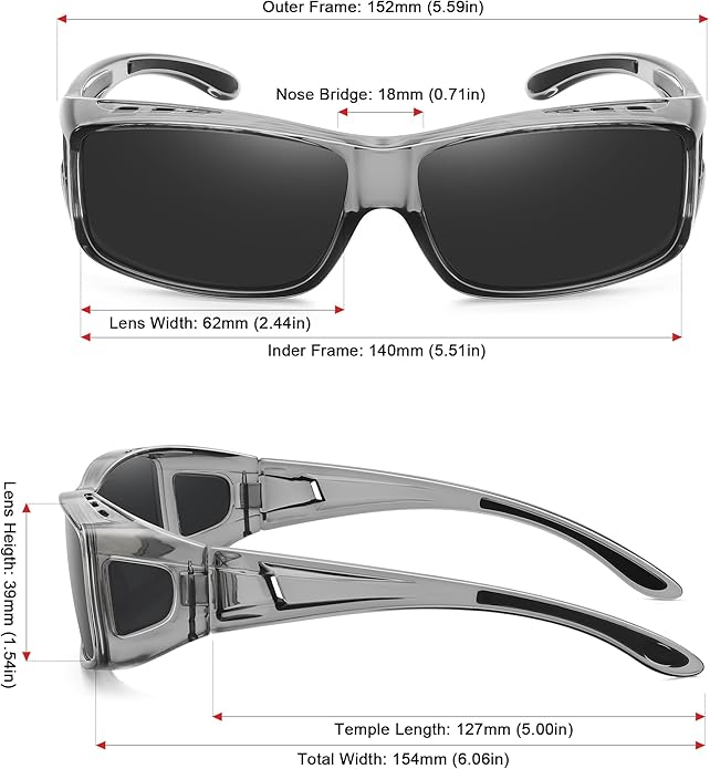 MEETSUN Fit Over Glasses Sunglasses for Men Women,Wrap Around Sunglasses Polarized UV400 Protection