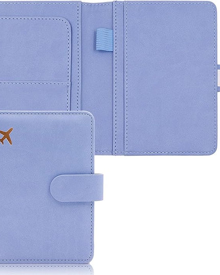 Melsbrinna Premium Leather Passport Holder Covers Case, Waterproof Rfid Blocking Travel Wallet Passport Holder with Pen Holder, Cute Passport Book for Women/Men