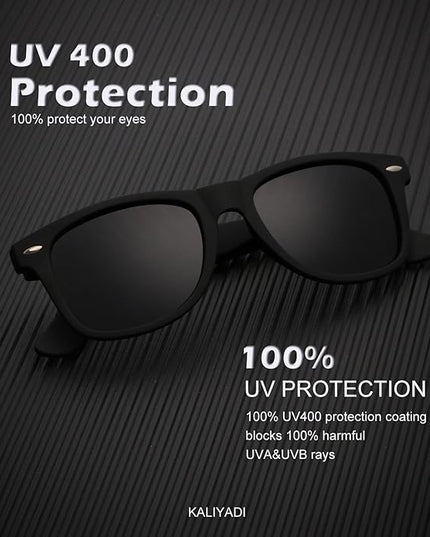 KALIYADI Sunglasses Men Polarized Sunglasses for Men Women Unisex Semi-Rimless Frame Retro Driving Sun Glasses UV Blocking
