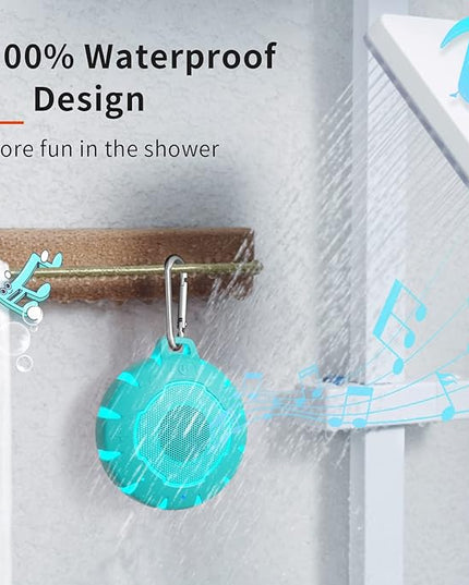 HEYSONG Waterproof Shower Bluetooth Speaker, Durable & Portable with Clear Sound, Ideal for Shower, Pool, Beach & Kayaking – Great Gift for Girls, Women & Men