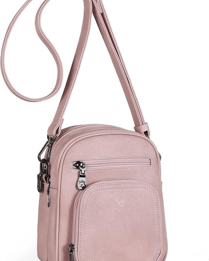 FADEON Small Purses for Women Crossbody Bags, Designer PU Leather Mini Cross Body Purse Travel Shoulder Bag Card Slots