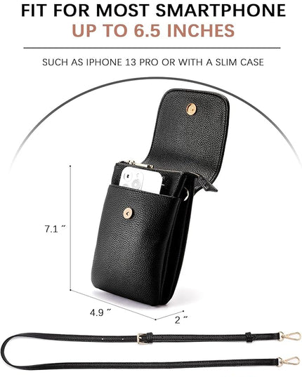 BOSTANTEN Vegan Leather Small Crossbody Bags for Women Designer Cell Phone Bag Wallet Purses Adjustable Strap