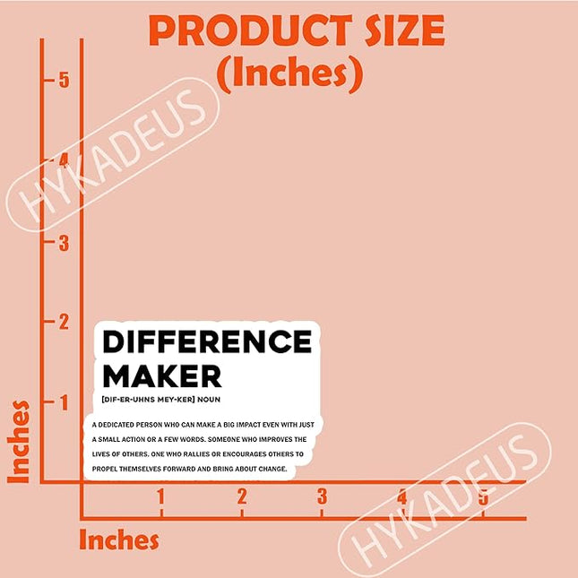 (3Pcs) Difference Maker Definition Stickers Inspirational Positive Sticker Waterproof Vinyl Decals for Water Bottle Laptop Scrapbook, Thank You Appreciation Gifts for Teacher Coach Coworkers, 3" x 2"