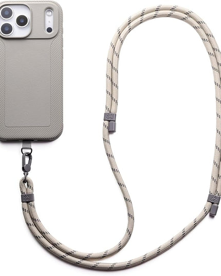 ZAGG Crossbody Lanyard for Phone Cases with Lanyard Attach Points – Adjustable Durable Nylon Strap with Tear-Proof Tab – Comfortable Hands-Free Carry, Sandstone Beige