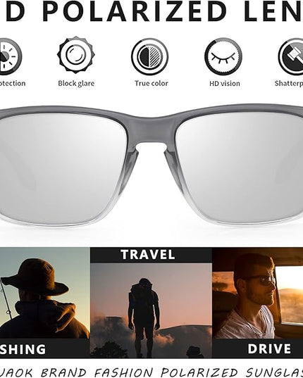 KUGUAOK Polarized Square Sunglasses For Men and Women Matte Finish Sun Glasses UV Protection Glasses