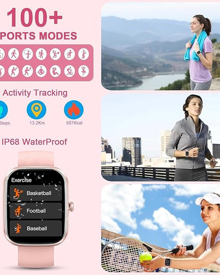 Fempoin Smart Watch, 1.96" HD SmartWatch, Touch Screen Answer/Make Call, IP68 Waterproof 105+ Sport Fitness Tracker, Activity Tracker with Sleep Monitor/SpO2/Heart Rate/Pedometer for Android iOS