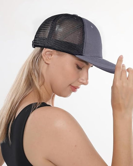kozinu Unisex Trucker Hats Blank Mesh Snapback Hats Sport Plain Baseball Caps Adjustable Fitted Hat