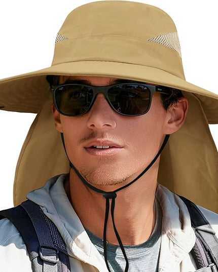 PFFY Sun Bucket Hats for Men Women 3” Wide Brim UPF 50+ Fishing & Beach Hat