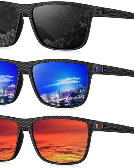 KALIYADI Polarized Sunglasses for Men, Lightweight Sun Glasses with UV Protection for Driving Fishing Golf