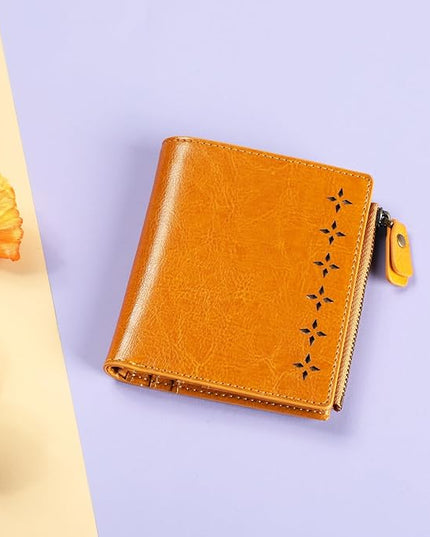 Lavemi Ultra Thin Small Compact Leather Womens Girls Wallets RFID Blocking Credit Card Holder for Women