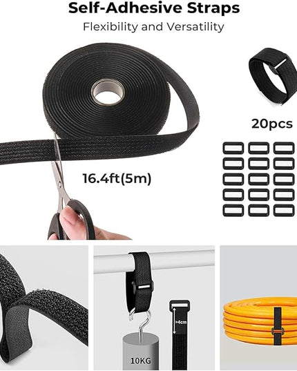 Cable Management Organizer Kit, Desk Cable Organizer, Cable Management Under Desk, Wire Management and Cord Organizer for Home, Office, Standing Desk