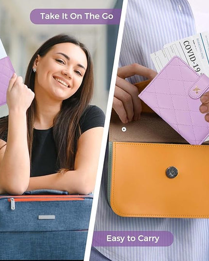 Melsbrinna Premium Leather Passport Holder Covers Case, Waterproof Rfid Blocking Travel Wallet Passport Holder with Pen Holder, Cute Passport Book for Women/Men