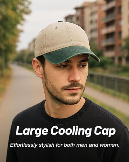 XXL Oversize Washed Denim Baseball Cap,Low Profile Jean Sports Cap for Big Heads 23.5"-25.5",Large Pigment Dyed Dad Hat