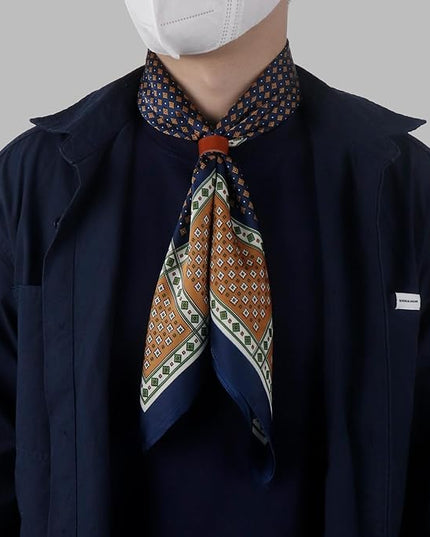 27.5 Inches Square Silk Feeling Neck Scarf for Men Necktie Silk Bandanas Pocket Square Cowboy Scarves