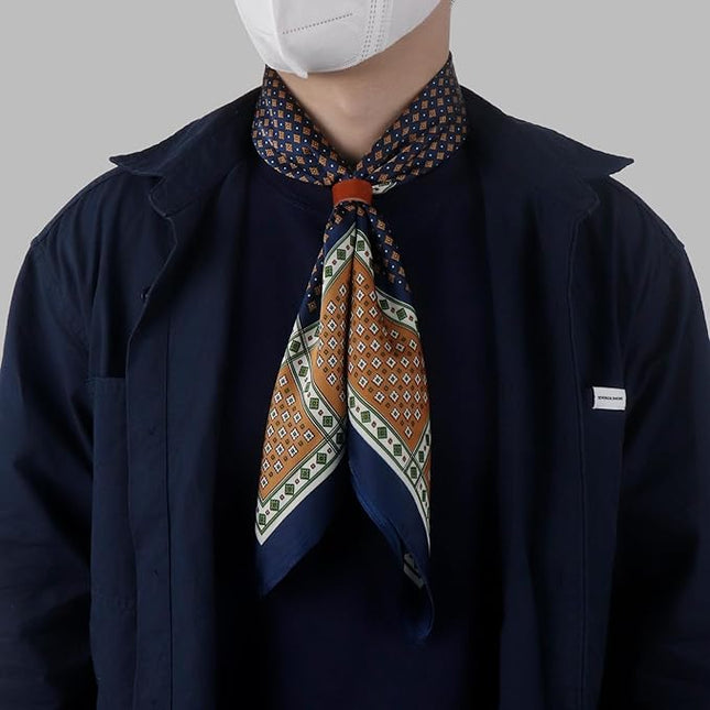 27.5 Inches Square Silk Feeling Neck Scarf for Men Necktie Silk Bandanas Pocket Square Cowboy Scarves