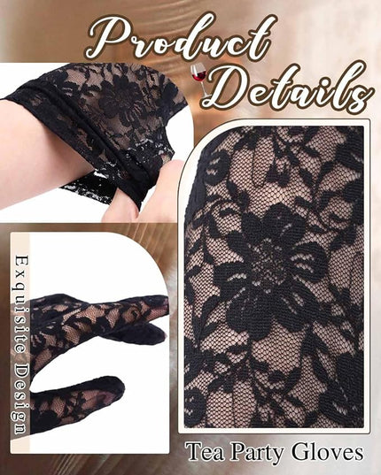 Campsis Floral Lace Gloves Long Lace Gloves
