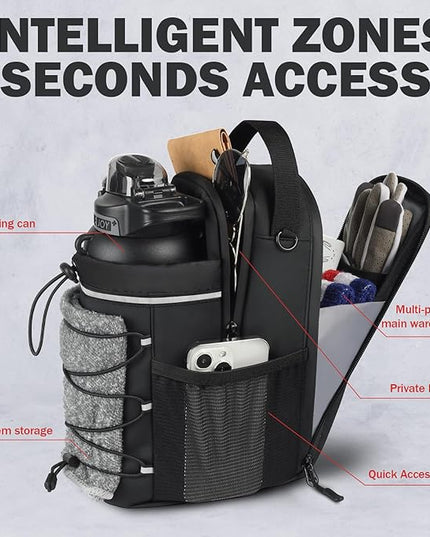 Magnetic Gym Bag, Upgraded Super Strong Magnetic Gym Water Bottle Bag with Phone Pocket & Shoulder Strap｜ Sports Water Bottle Holder, small Fitness Pouch, Crossbody Bag for Men & Women, Gym Accessory