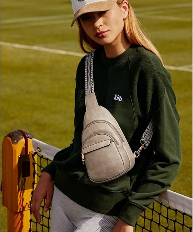BOSTANTEN Small Sling Bag for Women Leather Crossbody Bags Fanny Pack Chest Bag for Travel