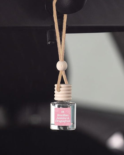 CANDECraftCo Car Air Hanging Fragrance Oil, Car Auto Freshener for Essential Oils, Scents Fragrance Aromatherapy Automobile Diffuser, Long Lasting (Braziian Jasmine & Dragonfruit)