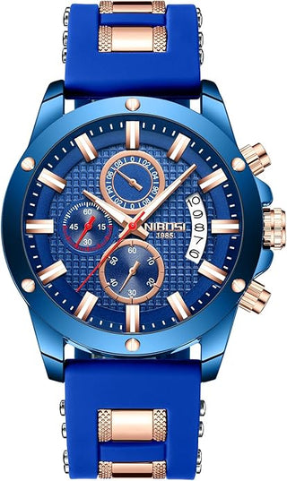NIBOSI Watches for Men Waterproof Chronograph Mens Watches Analog Quartz Big Face Classic Stylish Fashion Casual Designer Luminous Waterproof Business Work Wrist Watch Elegant Gift for Men