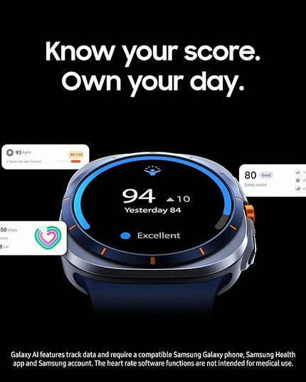 Samsung Galaxy Watch Ultra (2025) 47mm LTE Smartwatch, Titanium Casing, Advanced Sleep Coaching, Running Coach, Energy Score, Heart Rate Tracking, GPS, Titanium Silver [US Version, 2 Yr Warranty]