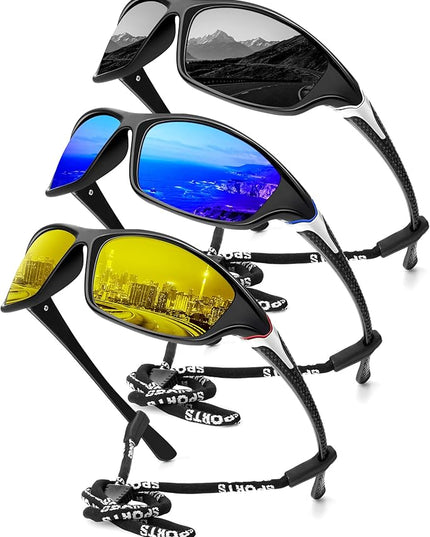 KALIYADI 4 Pack Polarized Sunglasses-Men Sports Sun-glasses: Mens Sunglasses UV Protection for Fishing Driving Cycling