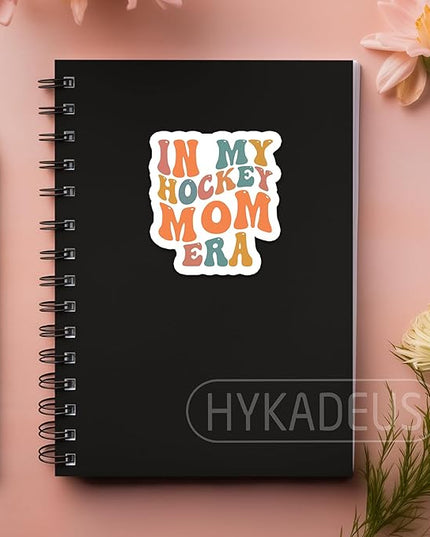 (3Pcs) in My Hockey Mom Era Sticker Hockey Sticker Hockey Decals Waterproof Vinyl Decal for Book, Laptop, Phones, Tumblers, Water Bottles, Hockey Gifts for Mom Mama, 3" x 2.8"