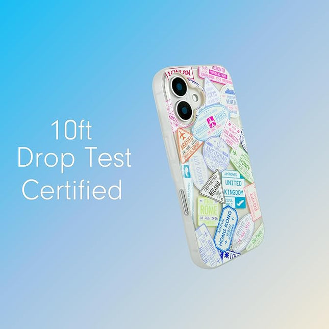Sonix Case for iPhone 16 Plus | Compatible with MagSafe | 10ft Drop Tested | Passport Stamps