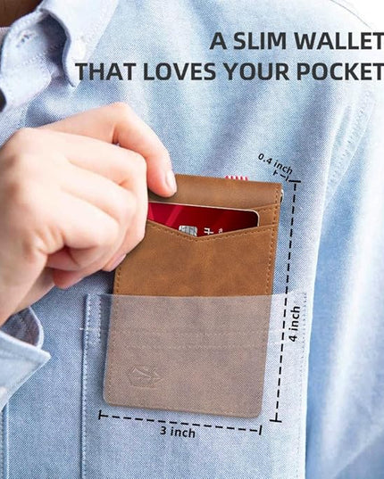 Zitahli Wallet for Men-6 Slots ID Window-Mens Wallets-Slim Wallet Classic Spring Money Clip RFID Blocking-Gift for Men