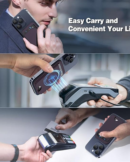 Mag-Safe Wallet Strongest Magnetic Lightweight Phone Wallet Stand Adjustable Leather Card Holder for iPhone 17/16/15/14/13/12 Series, Not for iPhone 13/12 Mini (Purple)