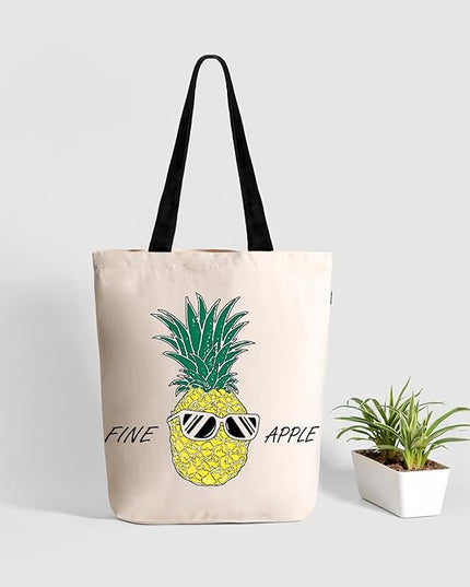 Ecoright Tote Bag for Women with Zipper, Small Tote Bag, Canvas Bag, Reusable Cotton Bag for Beach, Grocery, School & Work