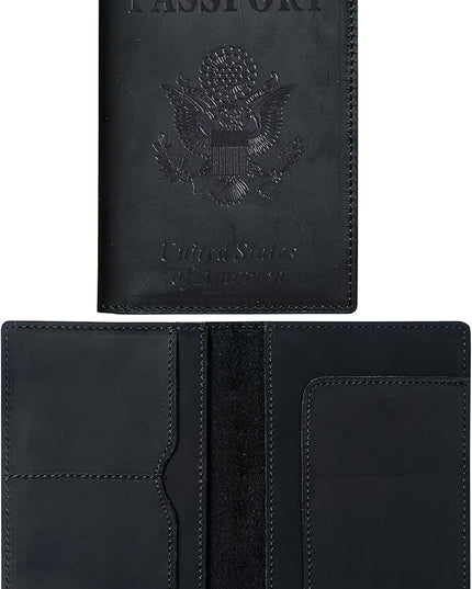 HIFA Leather Passport Holder, Handmade Passport Cover with Card and Ticket Slot - Genuine Leather, Elegant Design, Easy Access - Passport Case, Passport Wallet, Passport Holder