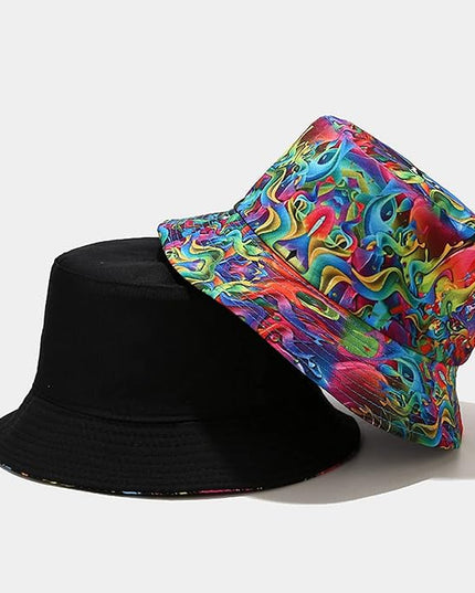 Mashiaoyi Unisex Print Double-Side-Wear Reversible Bucket Hat