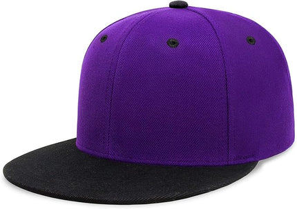 CHOK.LIDS Flat Bill Visor Classic Snapback Hat Blank Adjustable Brim High Top End Trendy Color Style Plain Tone Baseball Cap