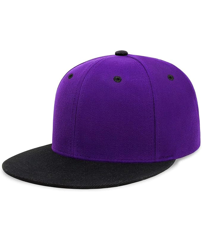 CHOK.LIDS Flat Bill Visor Classic Snapback Hat Blank Adjustable Brim High Top End Trendy Color Style Plain Tone Baseball Cap
