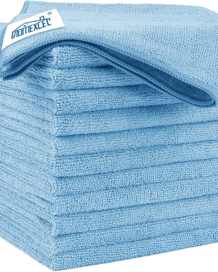 HOMEXCEL Blue Microfiber Cleaning Cloth 12 Pack, 12.5 x 12.5 inch Microfiber Towels for Cars, Ultra Absorbent Car Washing Cloth, Lint Free Streak Free Cleaning Rags for Car, Kitchen, and Window