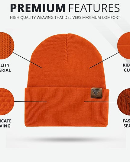 Urban Effort Beanie for Men Women – Warm Acrylic Unisex Knit Winter Hats for Men, Soft Stretch Fit, Classic Streetwear Style