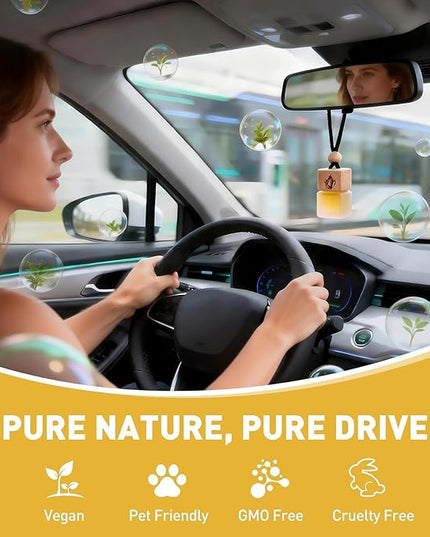 Car Air Freshener Hanging 2 Pack, Teakwood & Cashmere Fragrance Essential Oil Diffuser, Long Lasting Car Scent, Car Accessories for Women Men