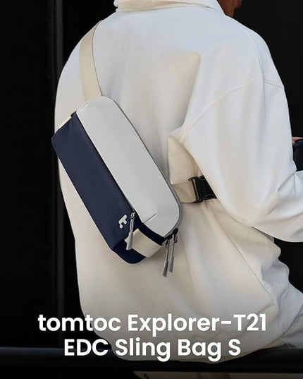 tomtoc Compact EDC Sling Bag 3L-10L, Minimalist Crossbody Bag Chest Shoulder Pack for Men Women, X-pac/Recycled Polyester